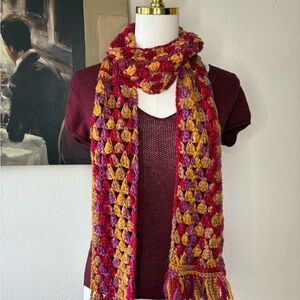 Autumnal Colored Handmade Crochet Scarf